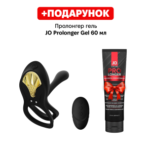Смарт-ерекційне кільце Zalo - BAYEK Obsidian Black, подвійне з ввідною частиною, пульт ДК