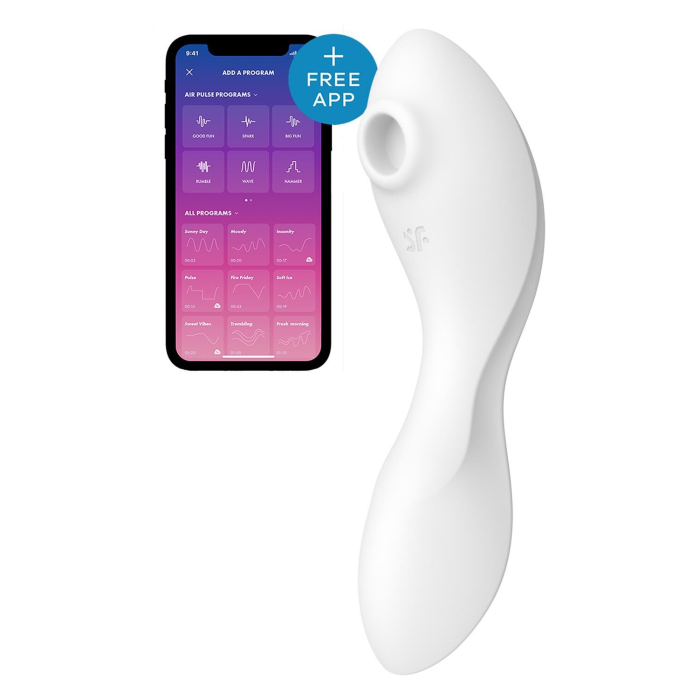 Вакуумний смарт-стимулятор із вібрацією Satisfyer Curvy Trinity 5 (White), керування зі смартфона
