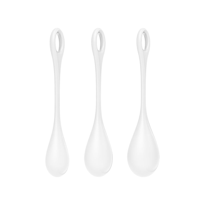 Набір йоні намистин Satisfyer Yoni Power 1 White, діаметр 2-2,5-3см, вага 22-46-74гр