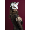 Маска кішечки Feral Feelings - Catwoman Mask, натуральна шкіра, біла