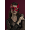 Маска кішечки Feral Feelings - Kitten Mask, натуральна шкіра, червона