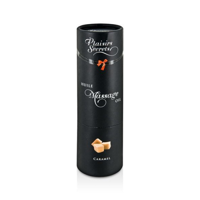 Масажна олія Plaisirs Secrets Caramel (59 мл) з афродизіаками, їстівна, подарункове паковання