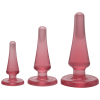 Набір анальних пробок Doc Johnson Crystal Jellies - Pink, макс. діаметр 2см - 3 см - 4 см