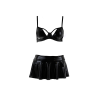 Комплект білизни під латекс Passion DEBY SET XXL/XXXL, black, ліф, мініспідничка, стрінги