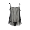 Сорочка прозора бебі-дол Passion MELANIA CHEMISE L/XL, black, трусики, на тонких бретелях