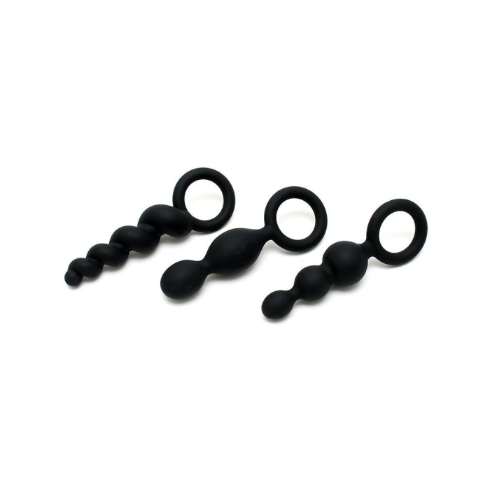 Набір анальних іграшок Satisfyer Plug black (set of 3) - Booty Call, макс. діаметр 3 см