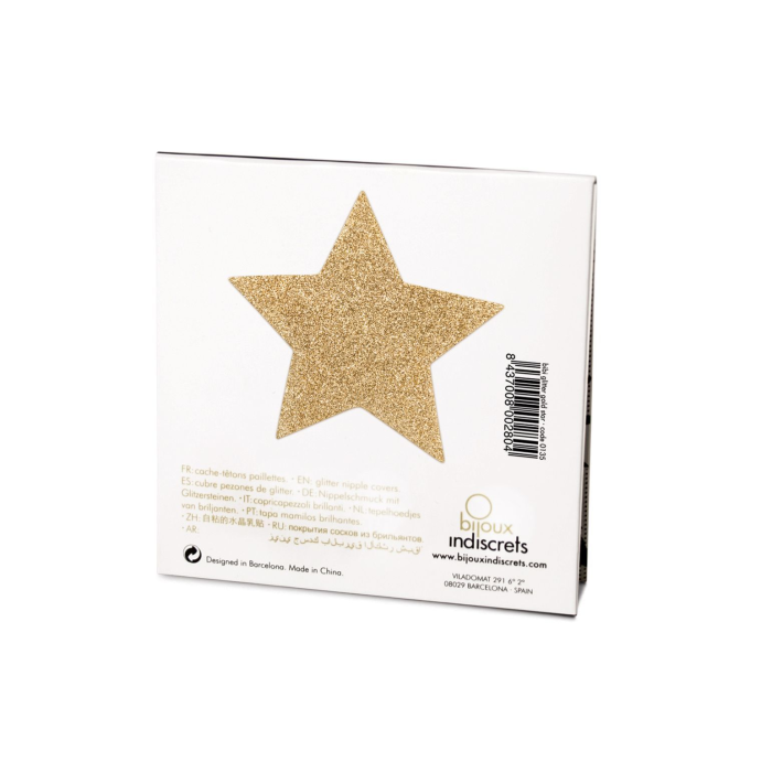 Пестіс - стикини Bijoux Indiscrets - Flash Star Gold, наклейки на соски
