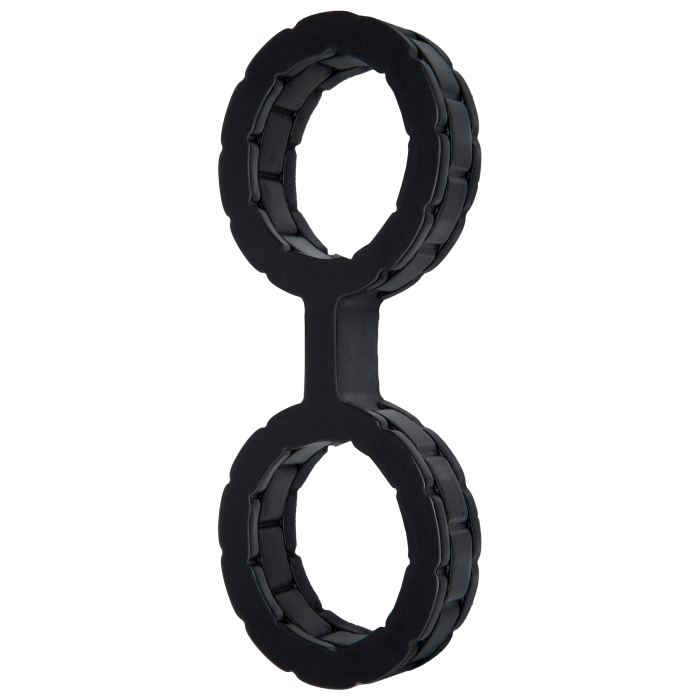 Наручники з силікону Doc Johnson The Cuffs Large - Black, добре тягнуться, для рук і для ніг