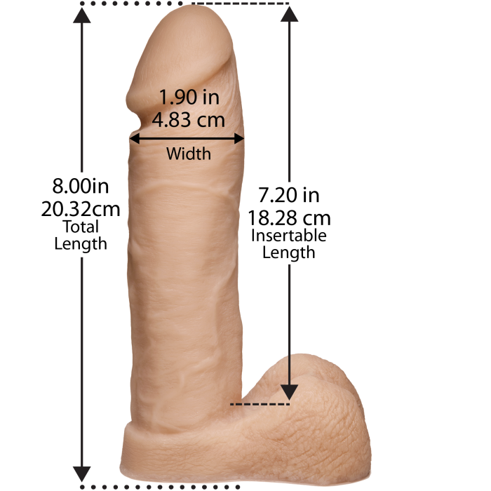 Фалоімітатор Doc Johnson Platinum TRUSKYN - The Tru Ride 8 Inch, діаметр 4,8 см, двошаровий силікон