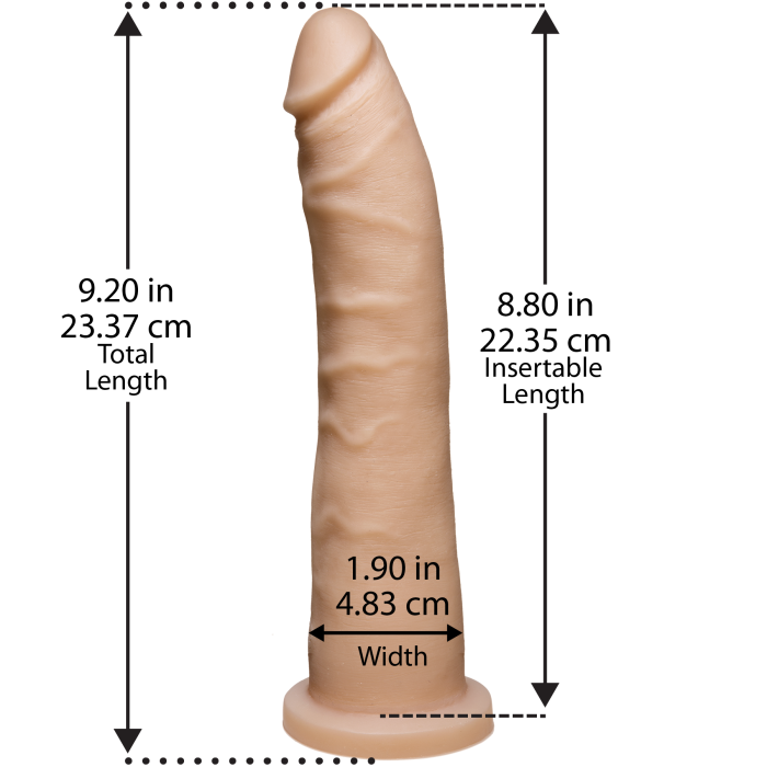 Фалоімітатор Doc Johnson Platinum TRUSKYN - The Tru Ride Slim 9 Inch, діаметр 4,6 см, двошаровий