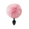 Силіконова анальна пробка М Art of Sex - Silicone Butt plug Rabbit Tail Pink, діаметр 3,5 см