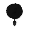 Силіконова анальна пробка М Art of Sex - Silicone Butt plug Rabbit Tail Black, діаметр 3,5 см