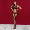 Бодістокінг JSY 7961 топ та колготки з доступом One Size Black, імітація резинки та підв’язок