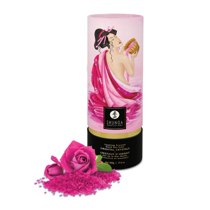 Пінлива сіль для ванни Shunga Dead Sea salt Oriental Crystals — Rose Petal (500 г), Мертвого моря