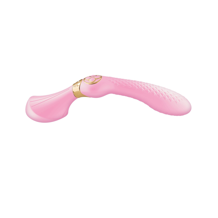 Вібромасажер Shunga Zoa Light Pink, двосторонній