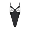 Боді з екошкіри Passion CELINE BODY 6XL/7XL black, з доступом, відкритий