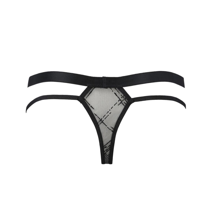 Чоловічі прозорі стринги Passion 029 THONG COLLIN S/M Black, сітка
