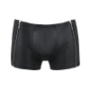 Чоловічі шкіряні боксери з блискавками Passion 049 SHORT MATT XXL/XXXL Black