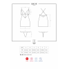 Сатиновий комплект для сну з мереживом Obsessive 828-CHE-1 chemise & thong S/M, чорний, сорочка, стр