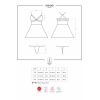 Еротичний мереживний комплект із сіточкою Obsessive 838-BAB-1 babydoll & thong black XXL, чорний, пе