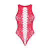 Ажурний бодістокінг із ефектом шнурівки Obsessive B120 teddy red S/M/L, червоний