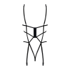 Боді зі стреп із доступом Obsessive Badossa crotchless teddy L/XL, чорний