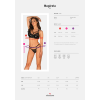 Еротичний комплект під латекс зі стрепами Obsessive Bagirela 2-pcs set L/XL, чорний, під леопард, бю