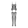 Бодістокінг Obsessive Bodystocking G314 S/M/L, імітація корсета та корсетної шнурівки