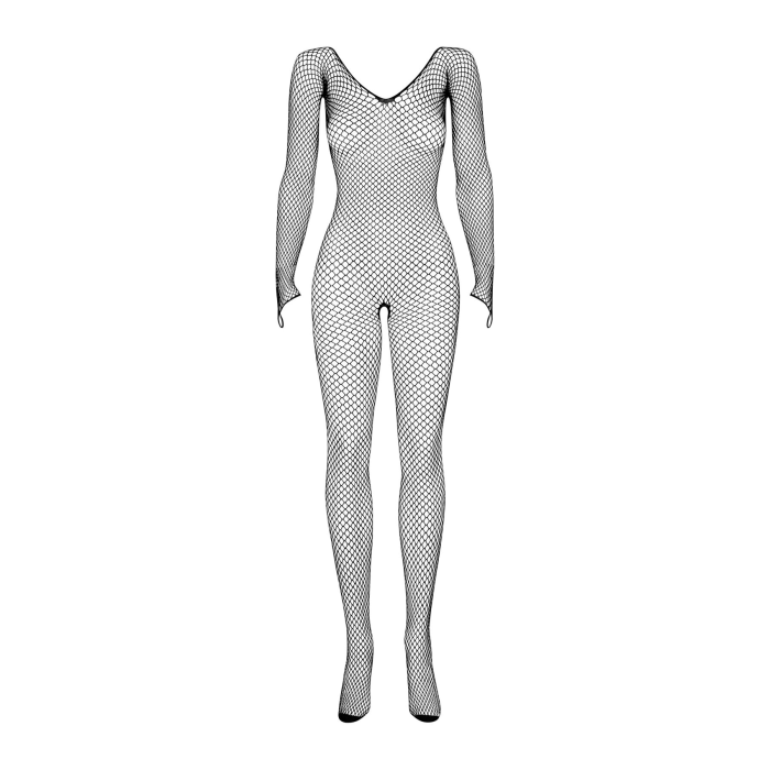 Сітчастий бодістокінг із довгим рукавом Obsessive Bodystocking N109 black S/M/L, чорний, комбінезон