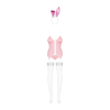 Еротичний костюм зайчика Obsessive Bunny suit 4 pcs costume pink S/M, рожевий, топ з підв’язками