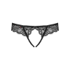 Мереживні танга з доступом Obsessive Contica crothchles thong L/XL, чорні
