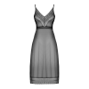 Напівпрозора довга сорочка Obsessive Estiqua chemise M/L, чорний, асиметричний крій