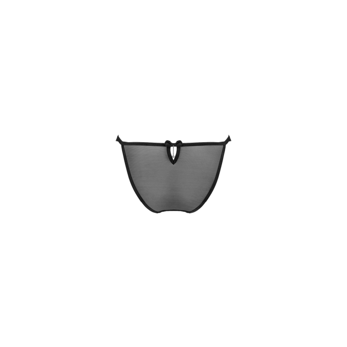 Напівпрозорі трусики з підвіскою Obsessive Ivannes panties black 2XL/3XL, чорні
