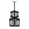 Напівпрозора сорочка з відкритими грудьми Obsessive Lacrisia chemise M/L, чорна, з чокером