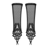 Сітчасті мітенки з мереживом Obsessive Luiza mittens One size, чорні