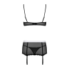 Еротичний костюм покоївки Obsessive Maidme set 5pcs L/XL, бюстгальтер, пояс з фартухом, панчохи, стр