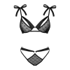 Напівпрозорий еротичний комплект Obsessive Obsessivia 2-pcs set black L/XL, бюстгальтер та трусики