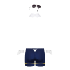 Еротичний костюм пілота Obsessive Pilotman set 2XL/3XL, боксери, манжети, комір з краваткою, окуляри