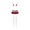 Еротичний костюм школярки з мініспідницею Obsessive Schooly 5pcs costume L/XL, біло-червоний, топ, с