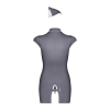 Еротичний костюм стюардеси Obsessive Stewardess 3 pcs grey S/M, сірий, сукня, стрінги, пілотка