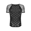 Чоловіча напівпрозора футболка з орнаментом Obsessive T102 T-shirt S/M/L, чорна
