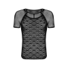 Чоловіча напівпрозора футболка з орнаментом Obsessive T102 T-shirt S/M/L, чорна