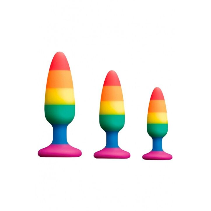 Силіконова анальна пробка Wooomy Hiperloo Silicone Rainbow Plug S, діаметр 2,4 см, довжина 9 см