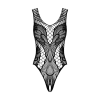 Бодістокінг з вирізами Obsessive B138 teddy S/M/L, black, з доступом
