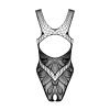 Бодістокінг з вирізами Obsessive B138 teddy S/M/L, black, з доступом