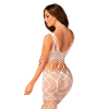 Сітчастий бодістокінг з імітацією топа та шортів Obsessive Bodystocking G330 XL/XXL, white, з доступом