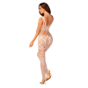 Сітчастий бодістокінг з імітацією топа та шортів Obsessive Bodystocking G330 XL/XXL, white, з доступом