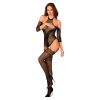 Нейлоновий бодістокінг з імітацією панчіх Obsessive Bodystocking G333 S/M/L, black, з доступом