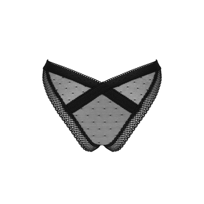 Мереживні трусики із заниженою талією Obsessive Estiqua panties XS/S, black