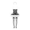 Еротичний костюм покоївки зі спідницею Obsessive Housemaid 5 pcs costume S/M, black, топ, спідниця, стринги, пов'язка на голову, п